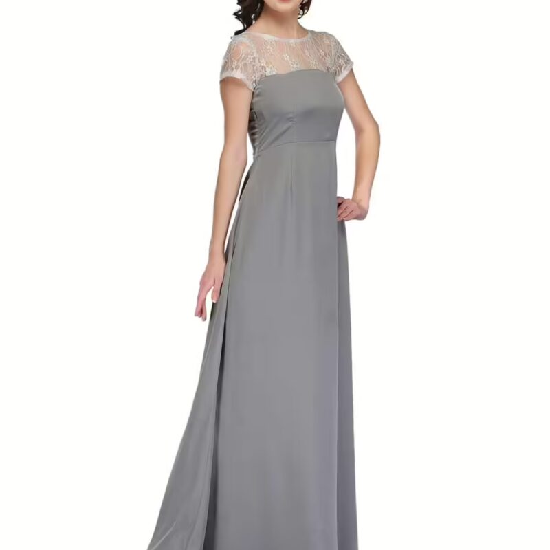 Raas Prêt Classy Grey Crepe Maxi Dress