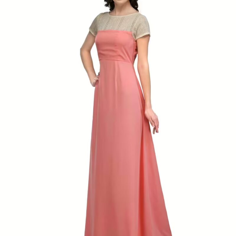 Raas Prêt Classy Pastel Pink Crepe Maxi Dress