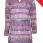 Light Purple Nehru Collar Buttoned Woolen Kurti With Warm Legging Special Offer