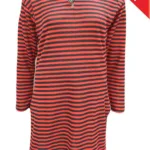 Peach Nehru Collar Black Stripes placket Woolen Kurti with Warm Legging Special Offer