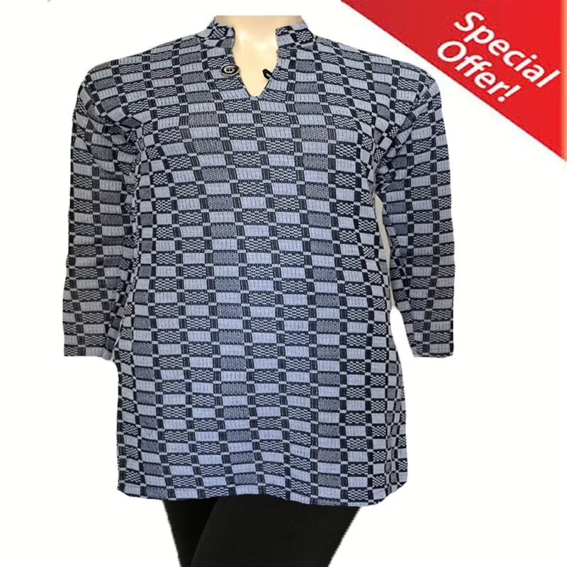 Grey Full Sleeves Black Square Design Woolen Kurti With Warm Legging Special Offer
