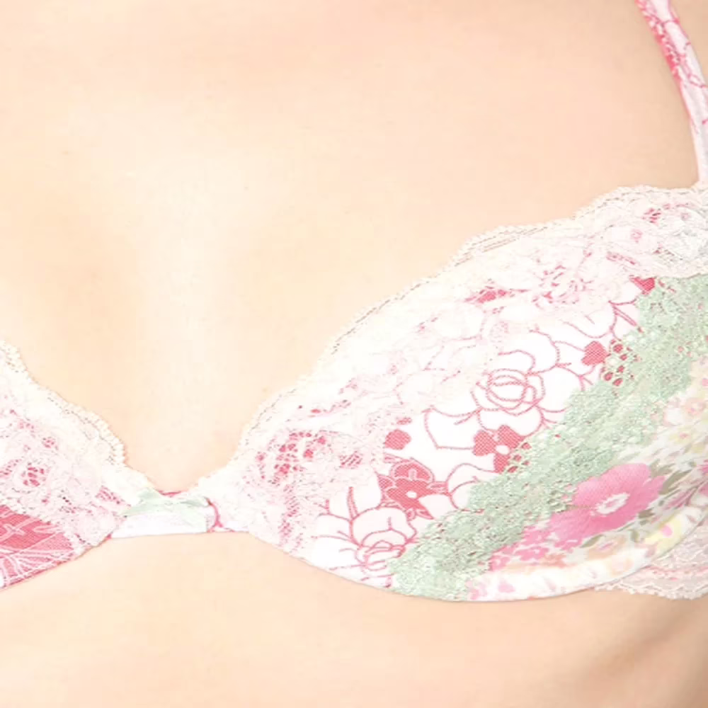 About U Soft Padded Floral Lace Green/Peach Bra - Image 6