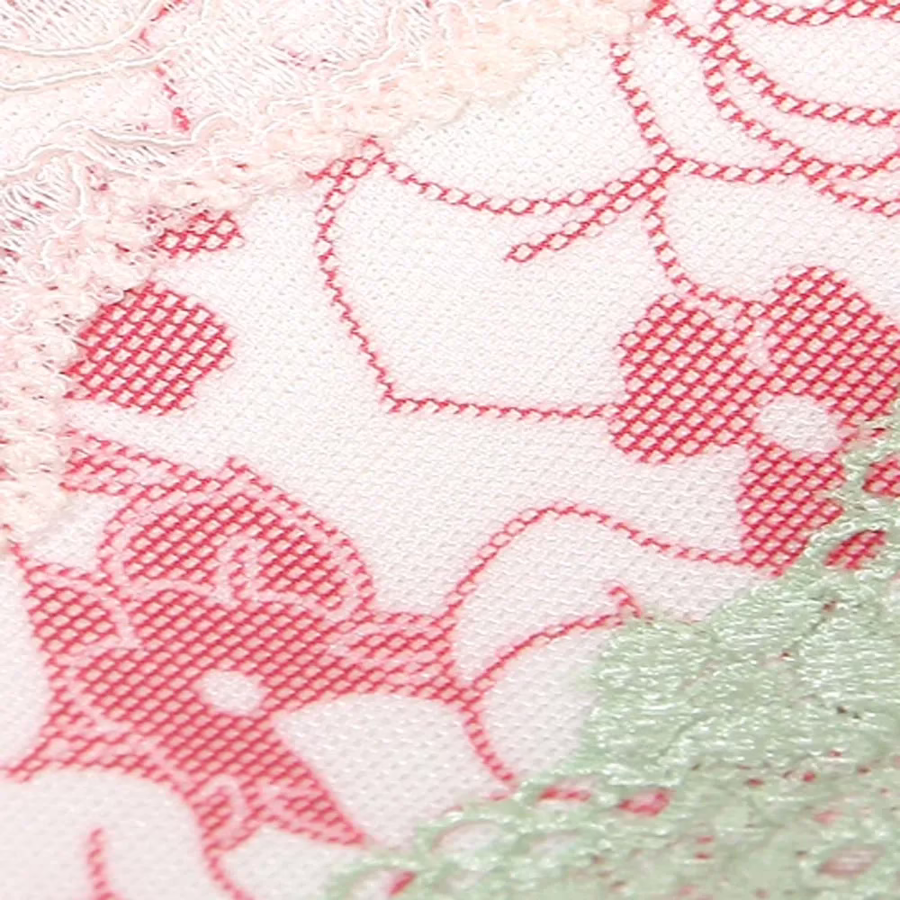 About U Soft Padded Floral Lace Green/Peach Bra - Image 3