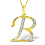 Akruti Creations Sterling Silver Gold Plated Alphabet 'B' Pendant
