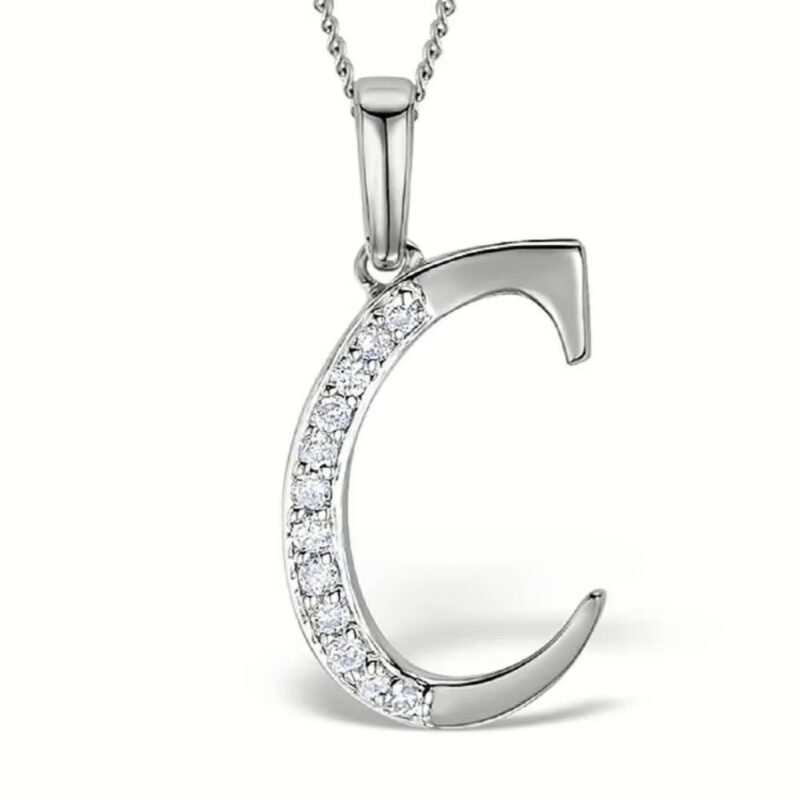 Akruti Creations Sterling Silver Alphabet 'C' Pendant