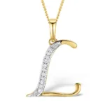 Akruti Creations Sterling Silver Gold Plated Alphabet 'L' Pendant