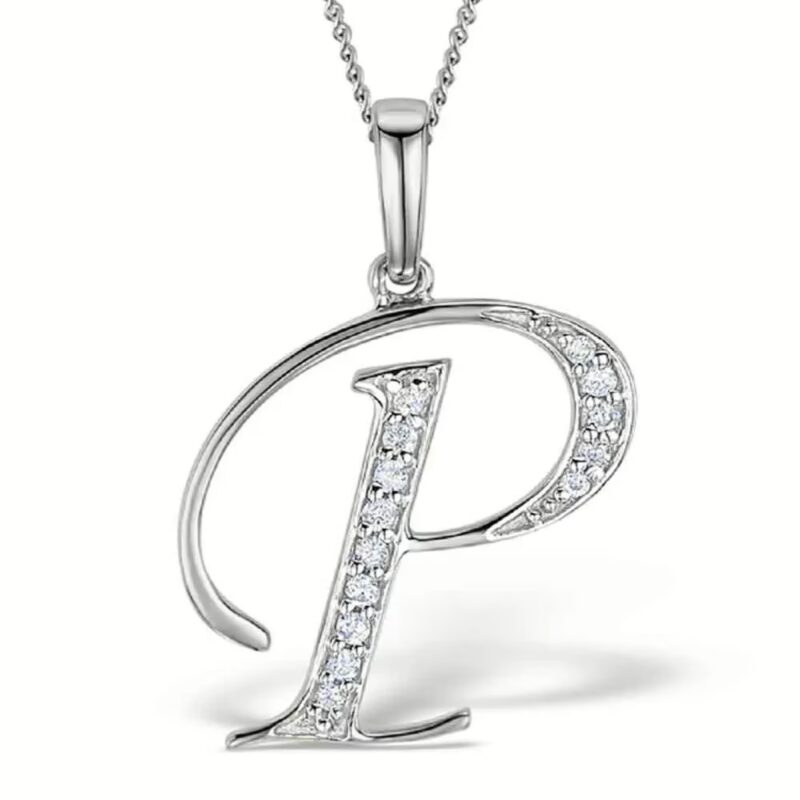 Akruti Creations Sterling Silver Alphabet 'P' Pendant