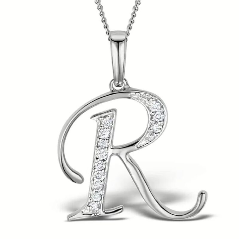 Akruti Creations Sterling Silver Alphabet 'R' Pendant