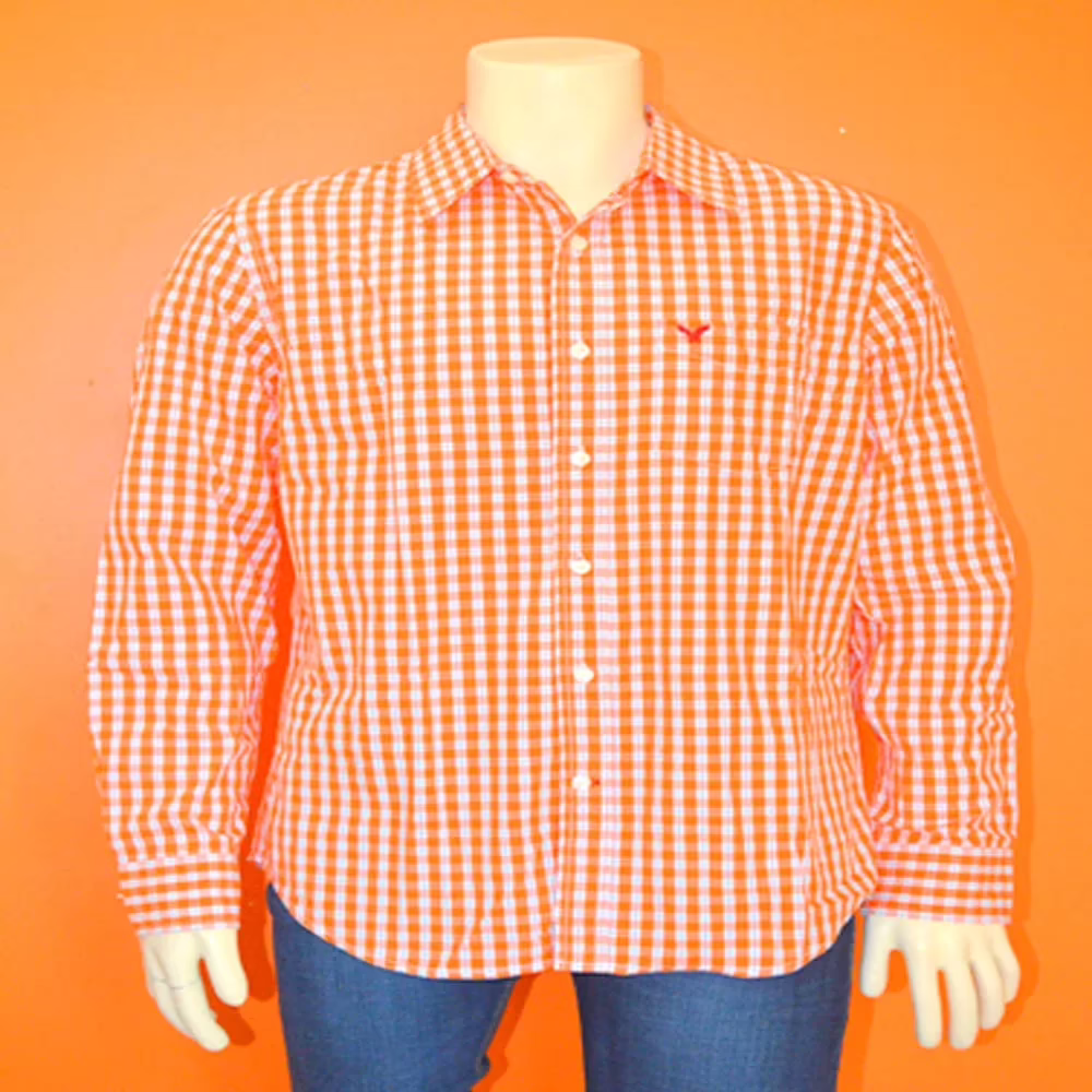 American Eagle Outfitters-Orange Check Shirt - Image 2