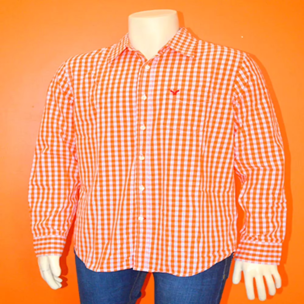 American Eagle Outfitters-Orange Check Shirt - Image 4