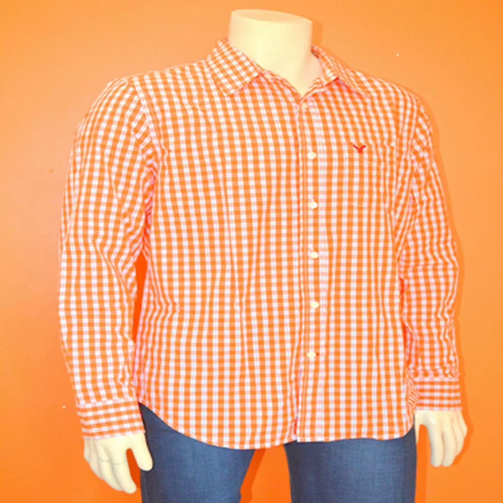 American Eagle Outfitters-Orange Check Shirt - Image 3