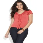 Remanika Peach Ruffles Top