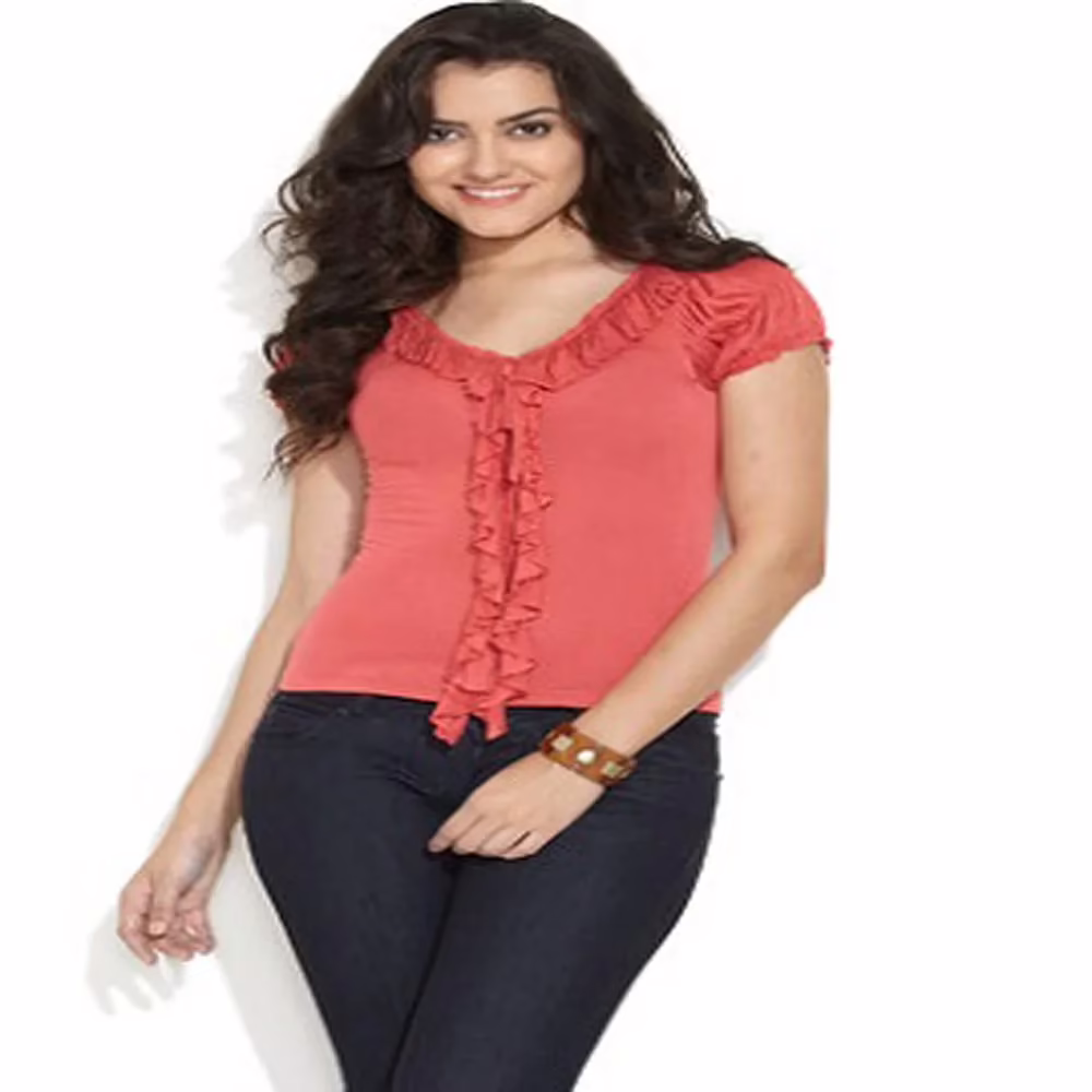 Remanika Peach Ruffles Top