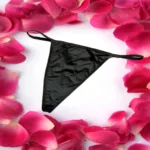 Be Naughty Splash Black Shimmering Women T-String Thong Size XL