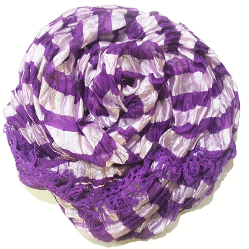 Beautifull Purple Viscose Blend Stripe Dupatta