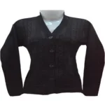 Stylish Black Short Front Button Cardigan/ Sweater