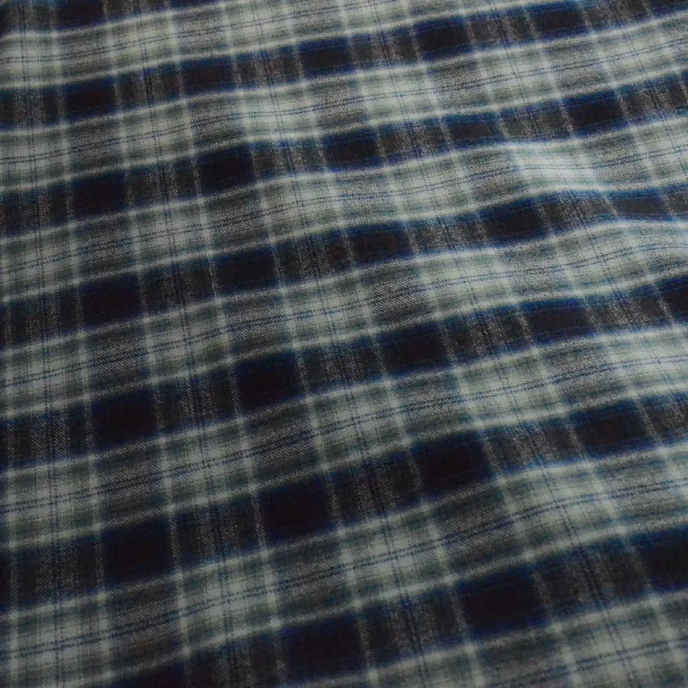 Black & White Large Check Shirt Wool Fabric