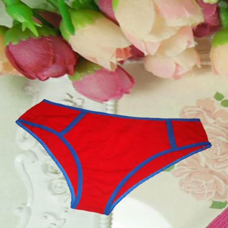 Bright Red Plain Cotton Panties