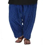 Classy Navy Blue Polyester Net Printed Salwar