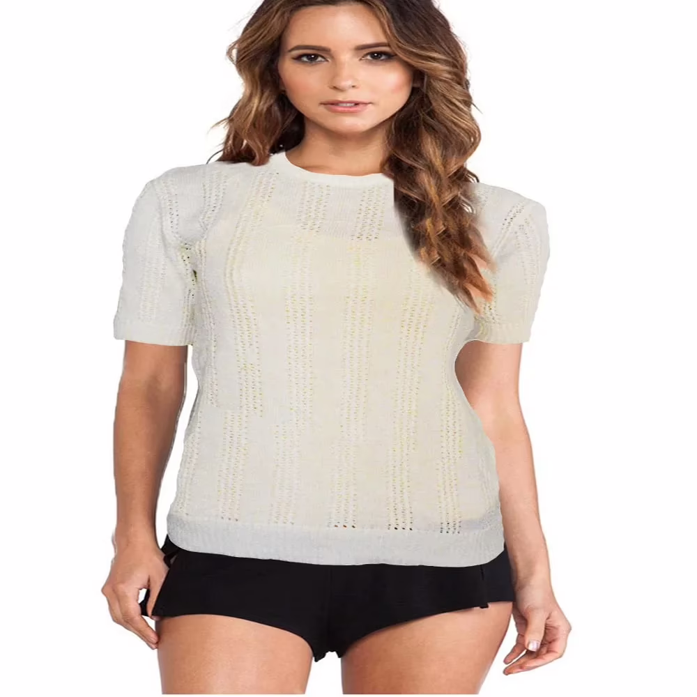 Classy Cream Knitted Crew Neck Sweater