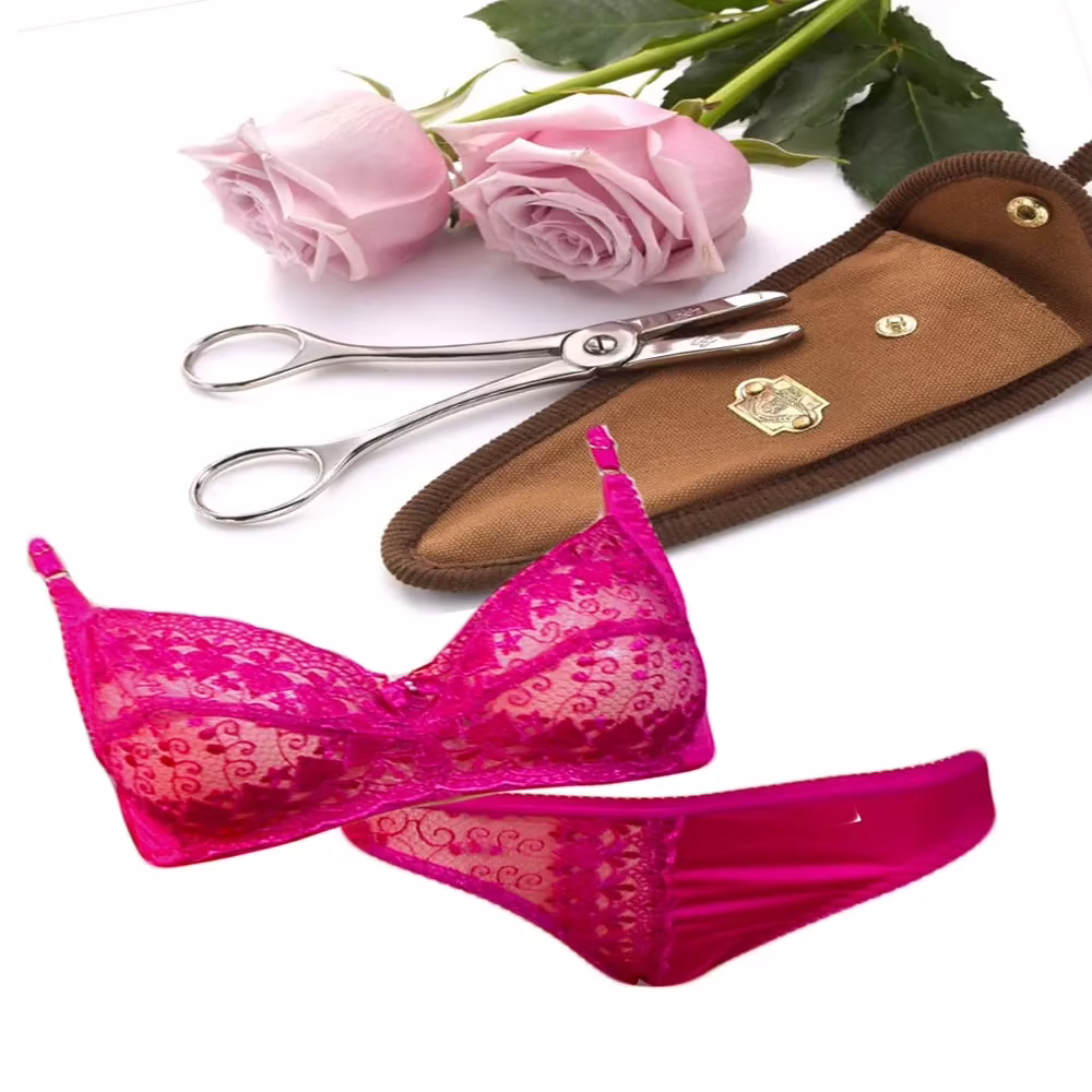 Classy Magenta Thread Work Bridal Bra Panty Set - Image 2