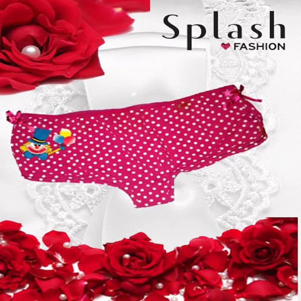 Clown Print Polka Dots Magenta Plus Size Panties Brief