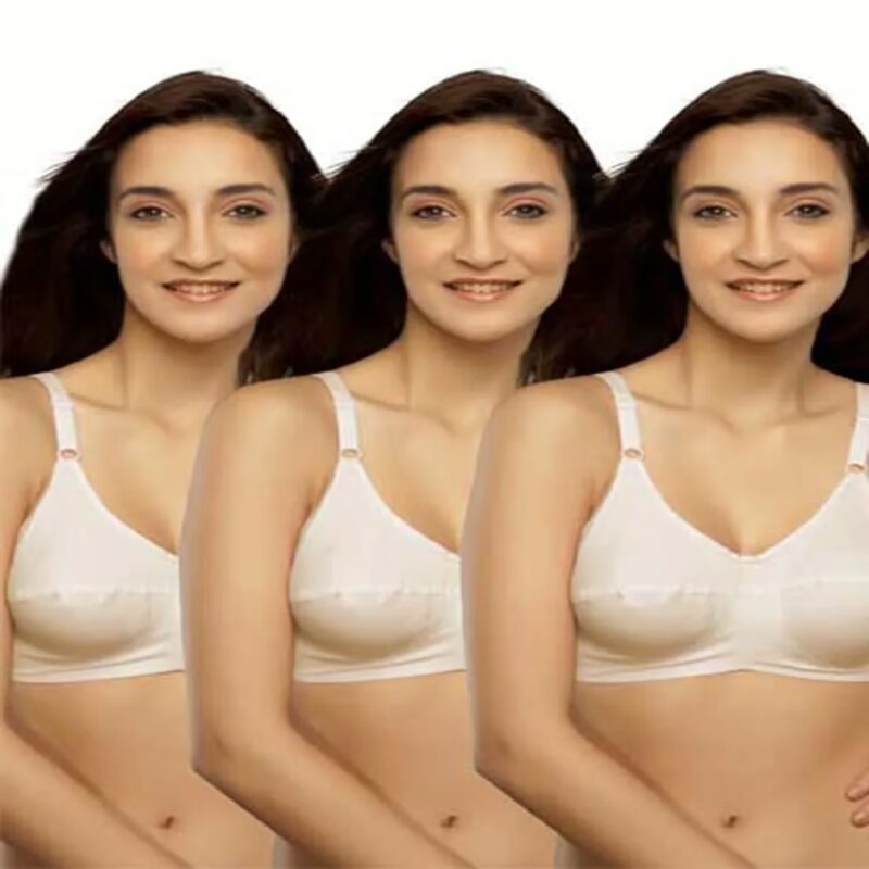 Comfort White Cotton Bra Pack Of 3 Value Pack