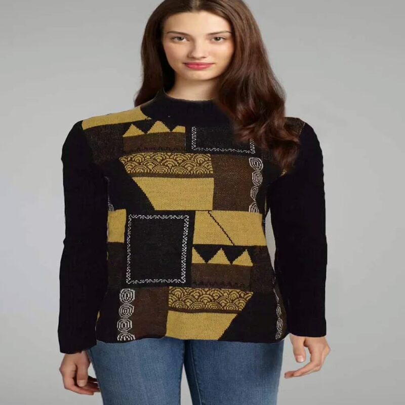 Cool Black Knitted Turtle Neck Sweater