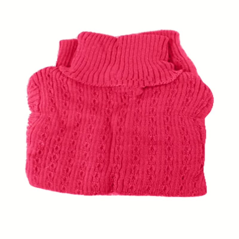 Coral High Neck Long Sleeves Wool Knitted Sweater