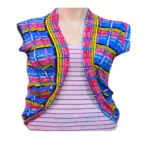 Cozy Blue Pink Check Print Shrug-Size L-XL