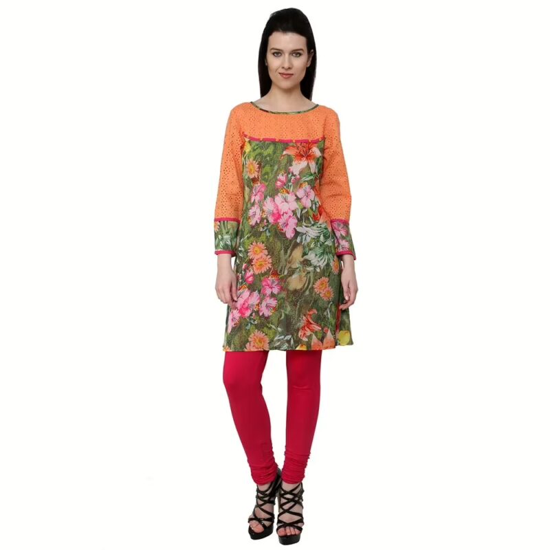 Chiktones Polyester Printed Georgette Kurti