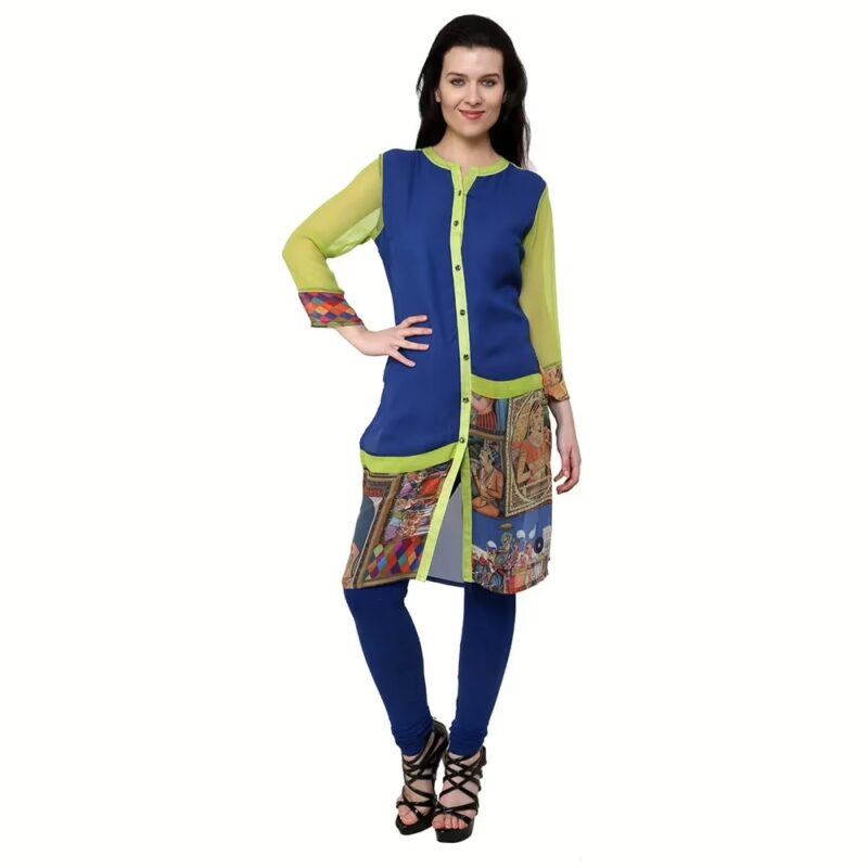 Chiktones Viscose Georgette Plain/Printed Kurti