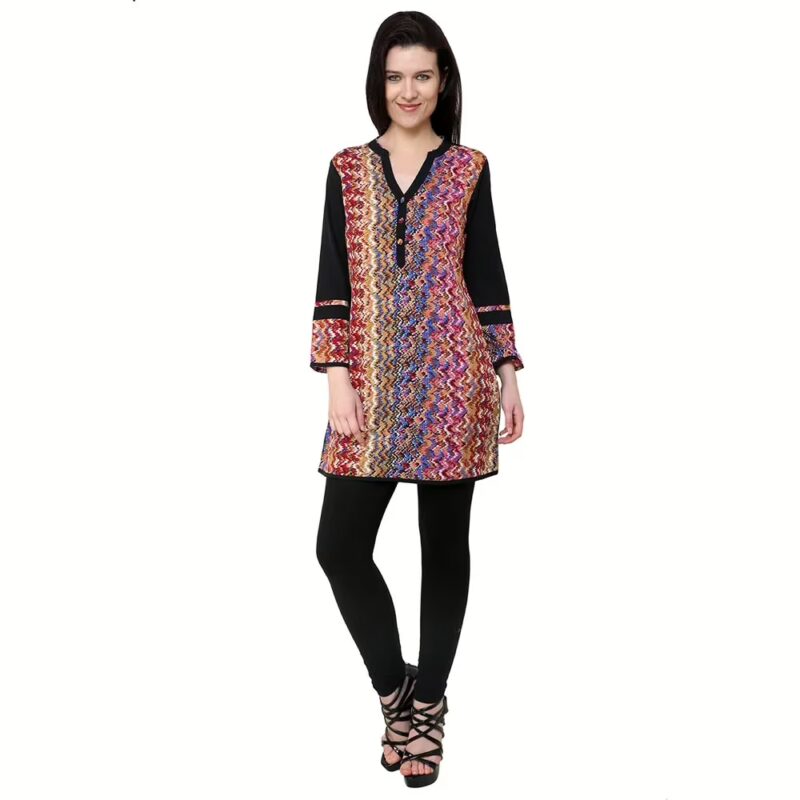 Chiktones Polyester Crepe Plain/Printed Kurti