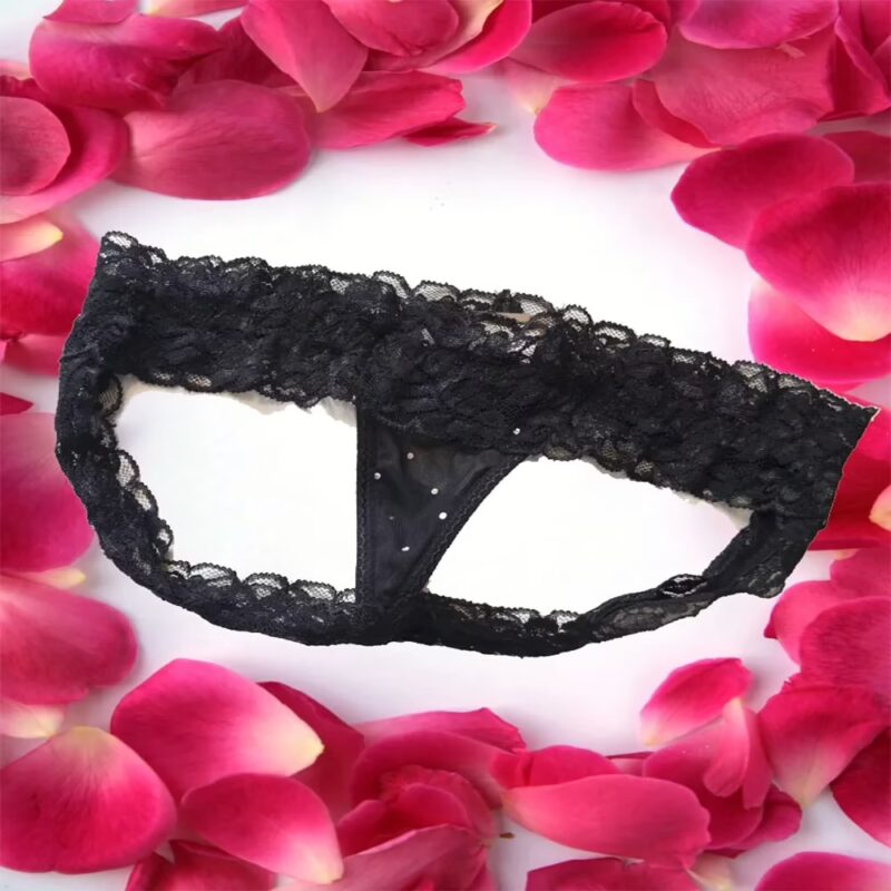 Cute Black Frill Edge Lacy Thong