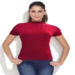 Esprit Maroon Full Neck Half Sleeves Top