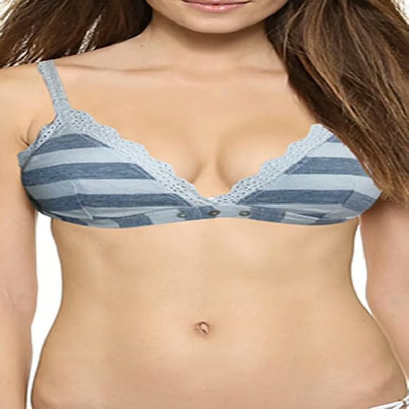 Etam Lacy Cream & Grey Stripes Non Padded Bra