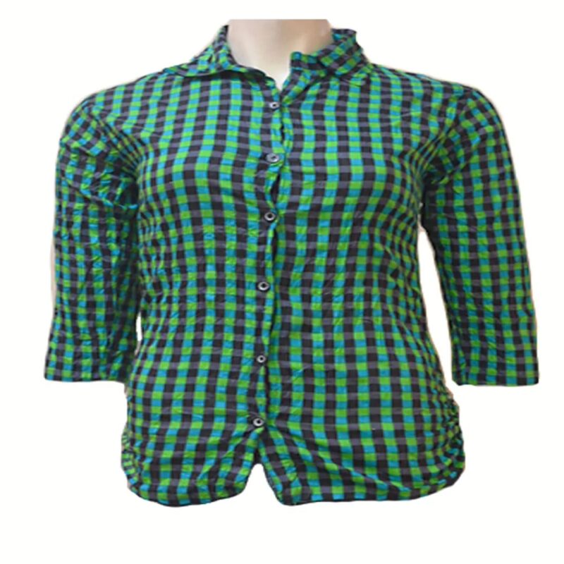50 % Off On Green Cotton Black Check Shirt