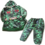 Green Hooded Woolen Coat Pajama Set