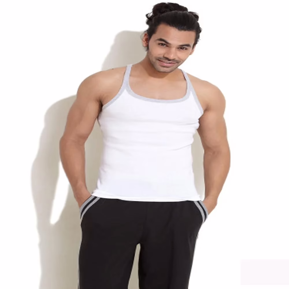 Hanes White Grey Soft Cotton Racer Back Vest Undershirt Innerwear