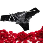 Hanky Panky Sheer Embroidered Black Thong