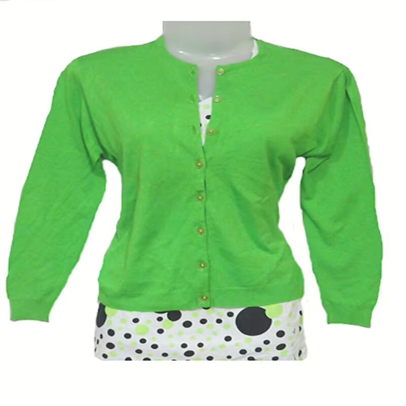 Florine-Plain Green Cardigan