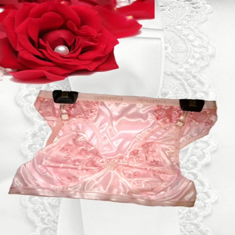Light Pink Satin Bridal Bra Panty Set