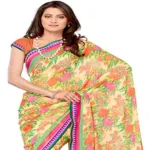 Ambaji Multi Colored Georgette Printed Saree