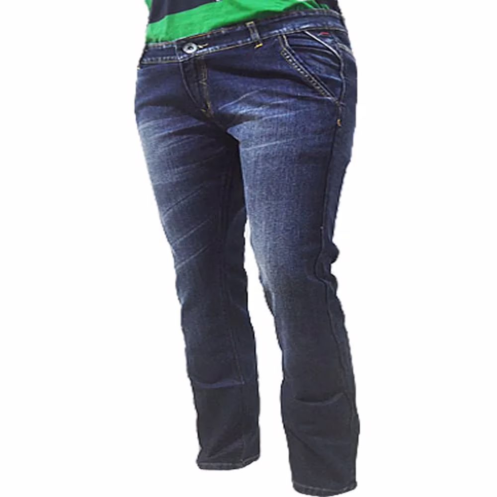 Lycra-Back Welt Pockets Blue Washed Jeans-Size-30-34 - Image 3