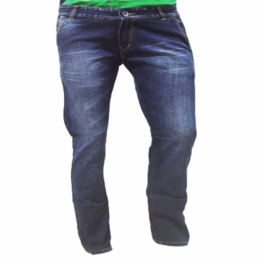 Lycra-Back Welt Pockets Blue Washed Jeans-Size-30-34 - Image 4