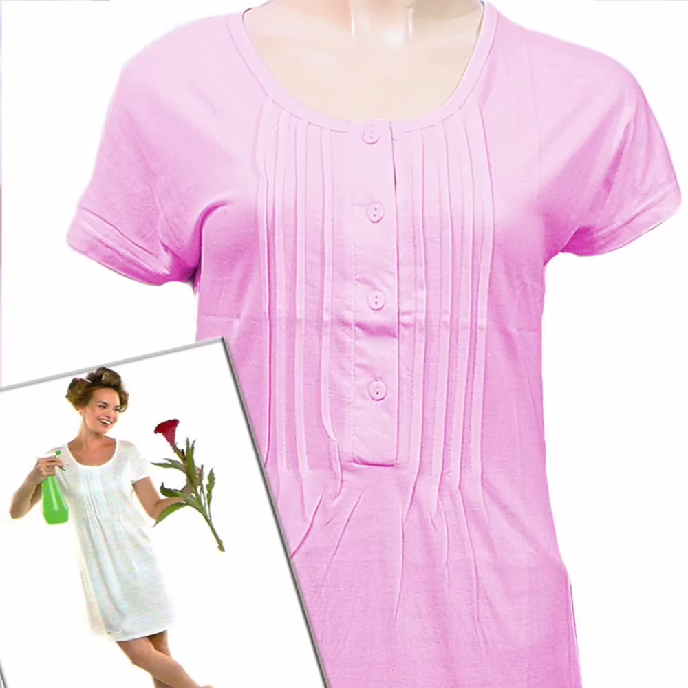 Nazareno Gabrielli-Pink Knee Length Front Closer Nighty