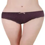 No Secret Brown Star Print Lace Trim Panties