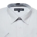 Notting Hill Blue Cotton Blend White Self Pattern Formal Shirt-Size 38
