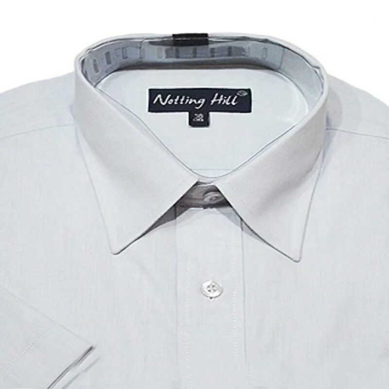 Notting Hill Blue Cotton Blend White Self Pattern Formal Shirt-Size 38