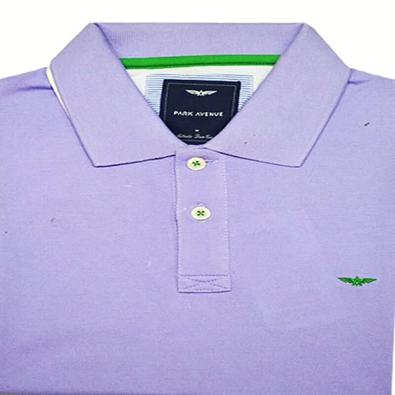 Park Avenue Purple Colored Half Sleeves Plain Cotton T-Shirt-Size M
